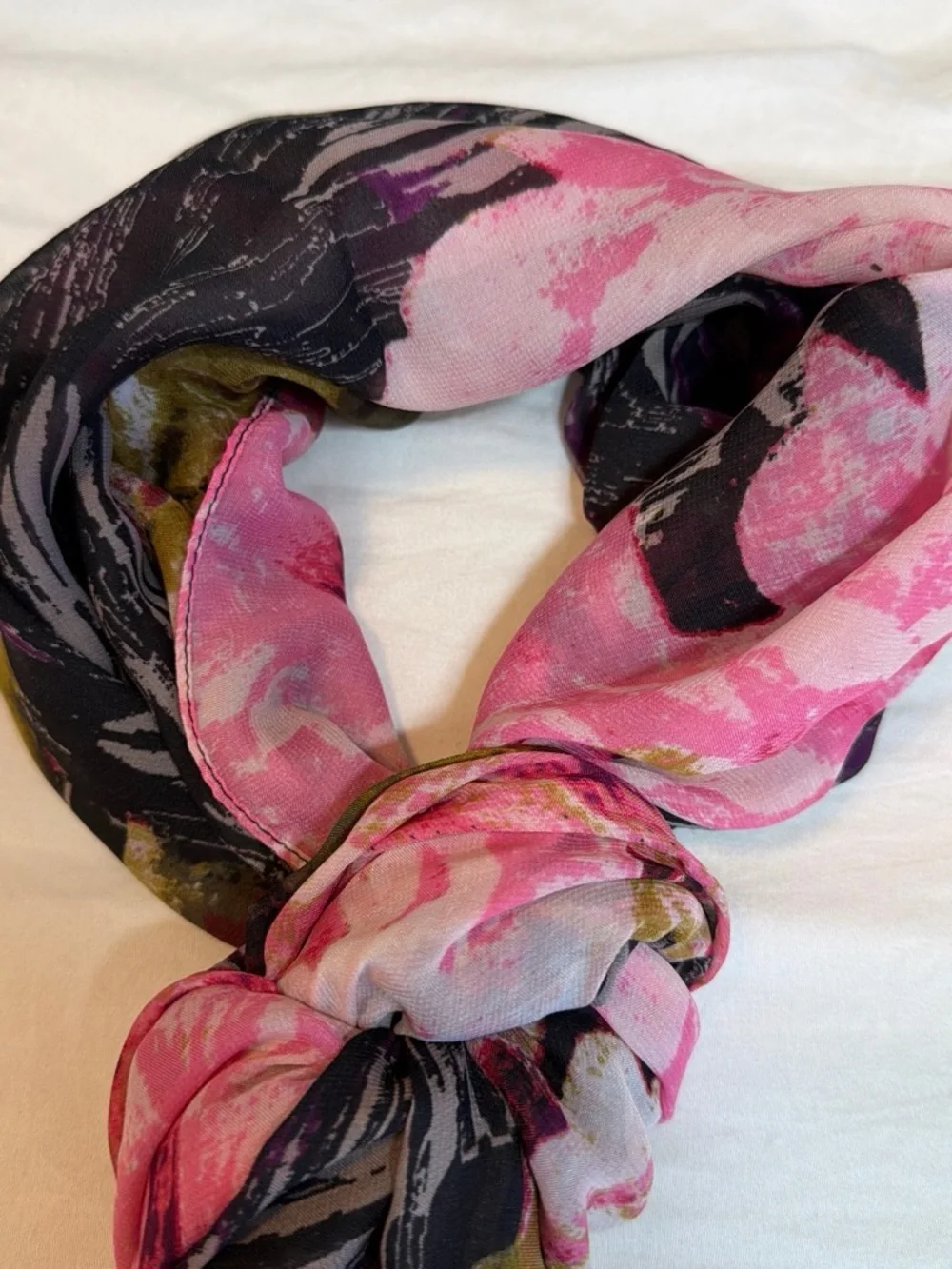 Oversized Pink Floral Butterfly Scarf Wrap